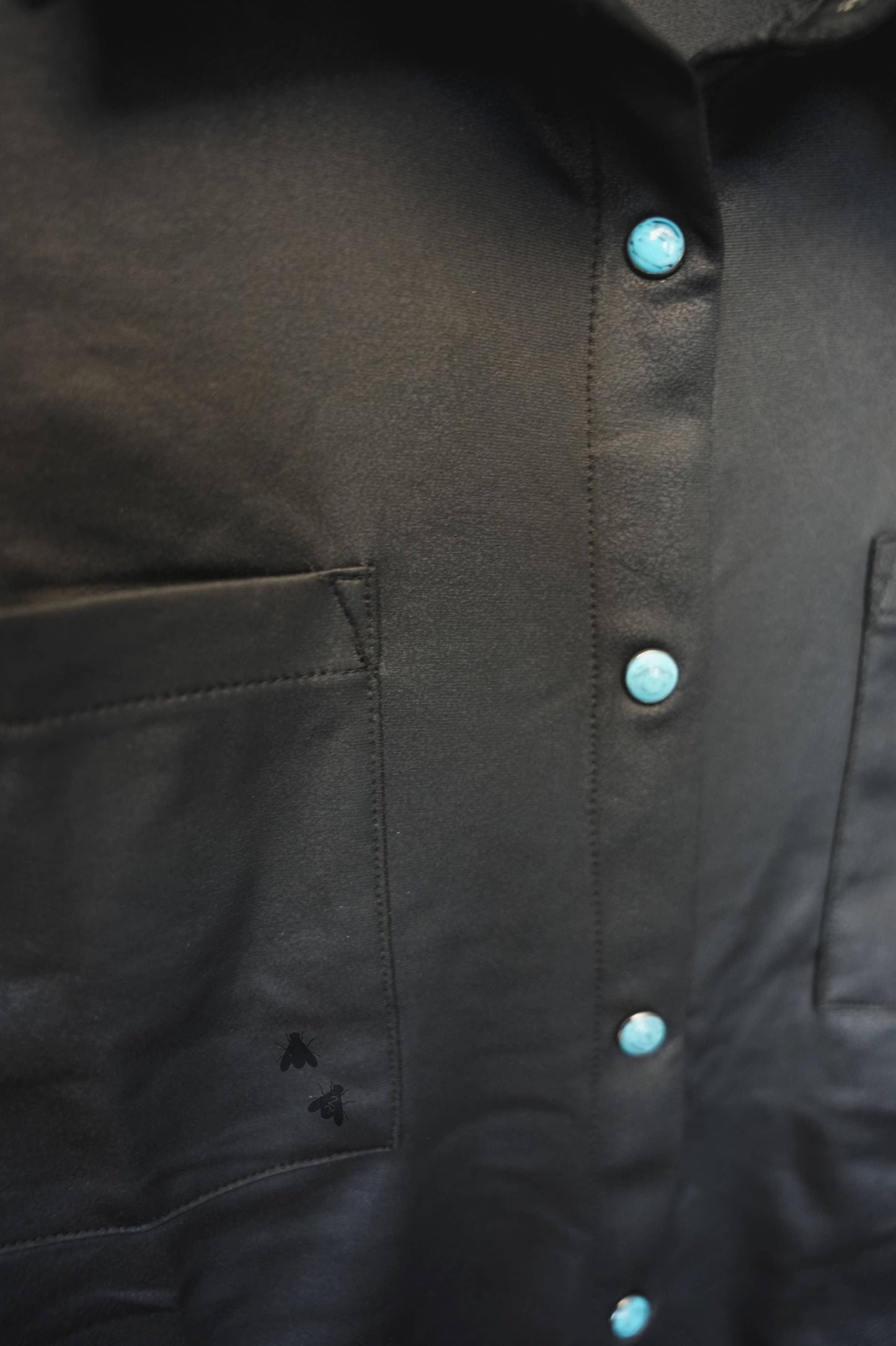 LEATHER LUX * MIDNIGHT button up