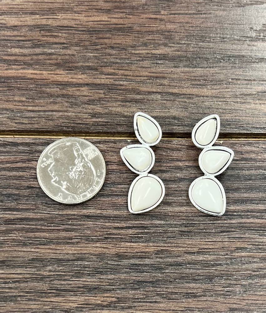 White Turquoise Stud Earrings