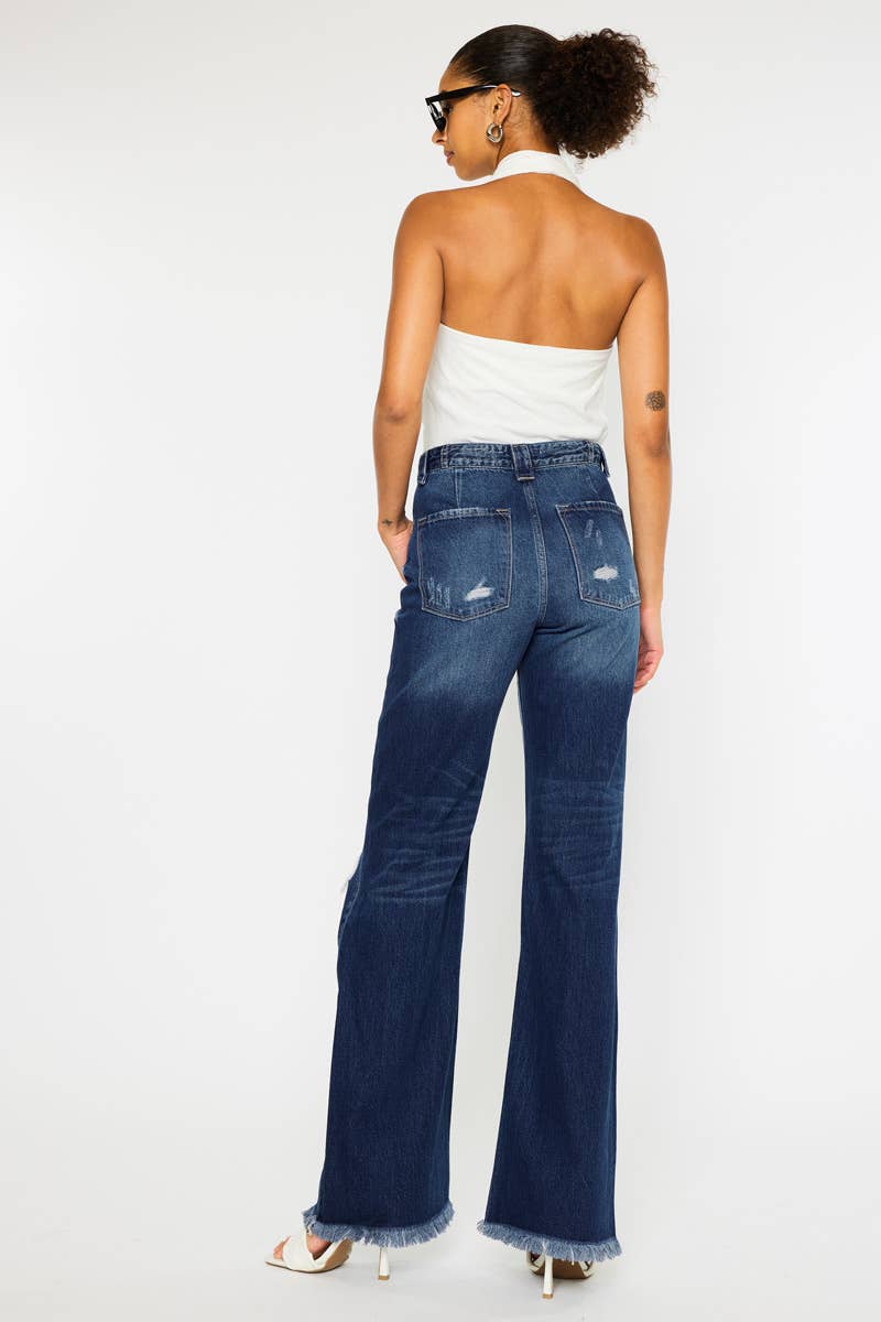 90’S ULTRA HIGH RISE FRAY HEM FLARE