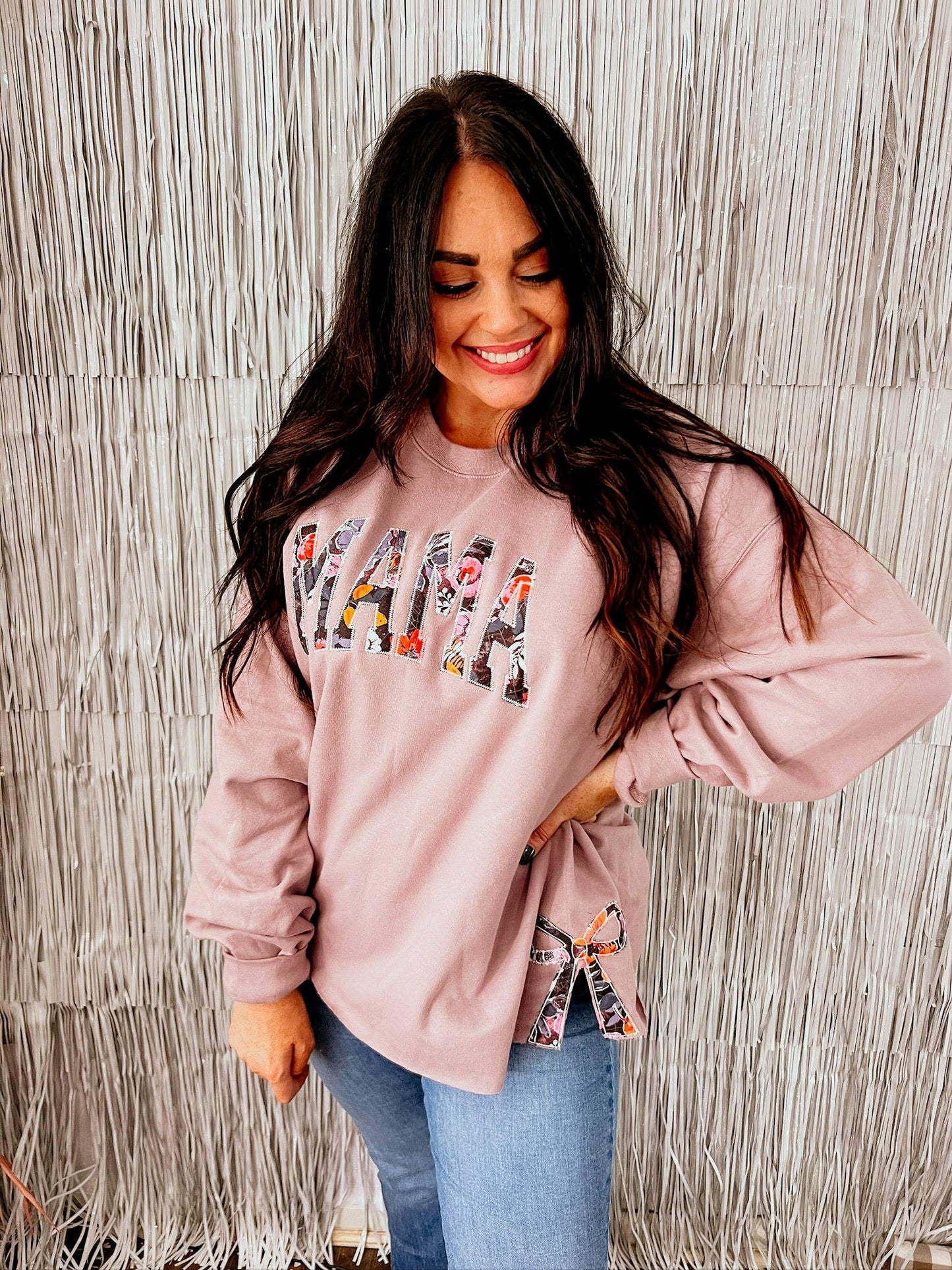 MAMA Bow Sweatshirt | Handmade| Soft Purple