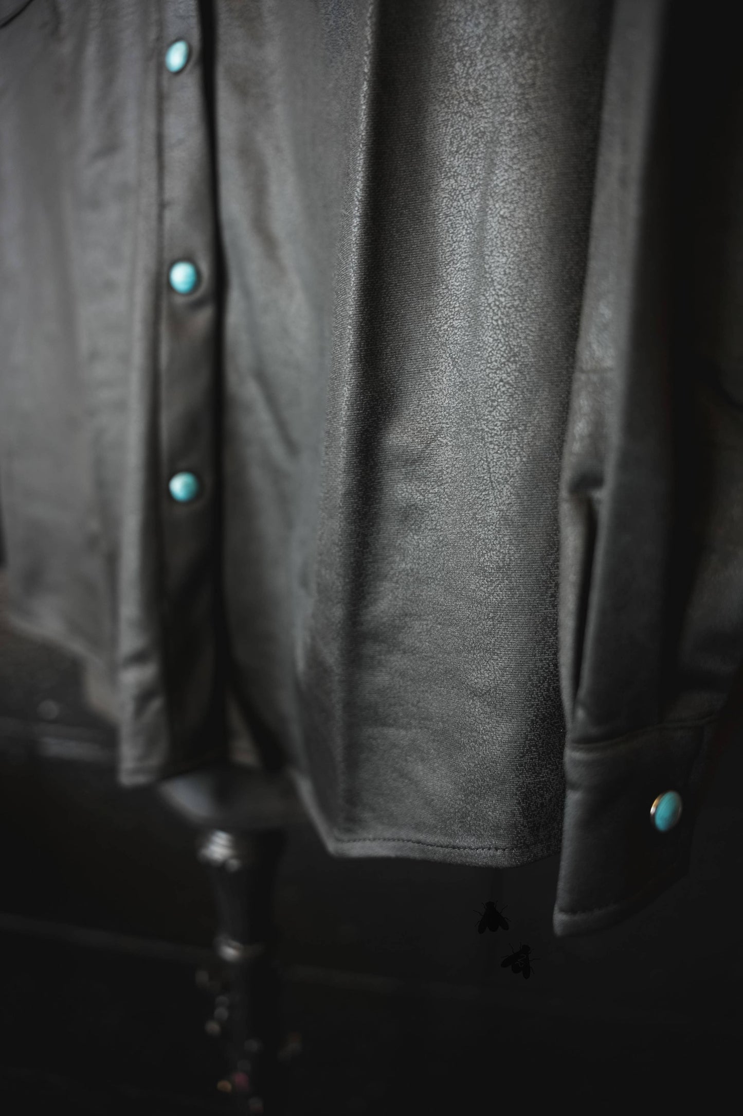 LEATHER LUX * MIDNIGHT button up