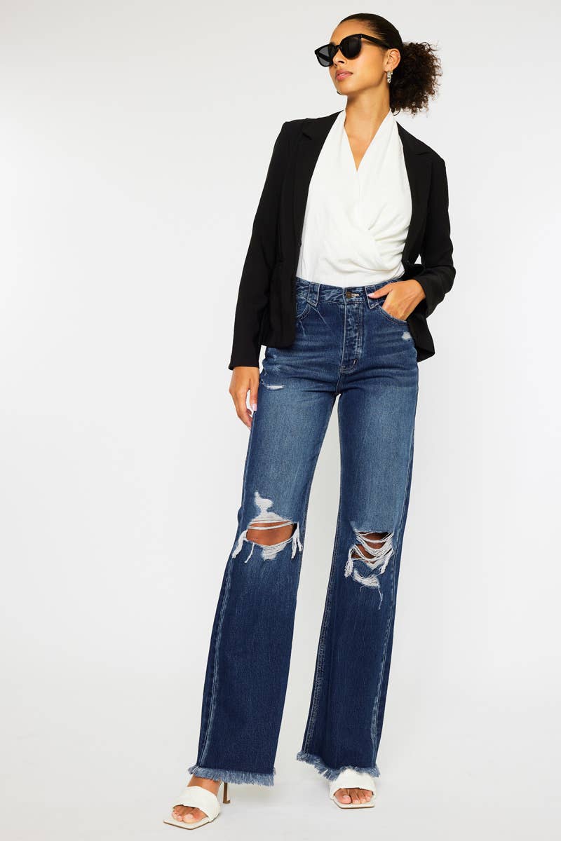 90’S ULTRA HIGH RISE FRAY HEM FLARE