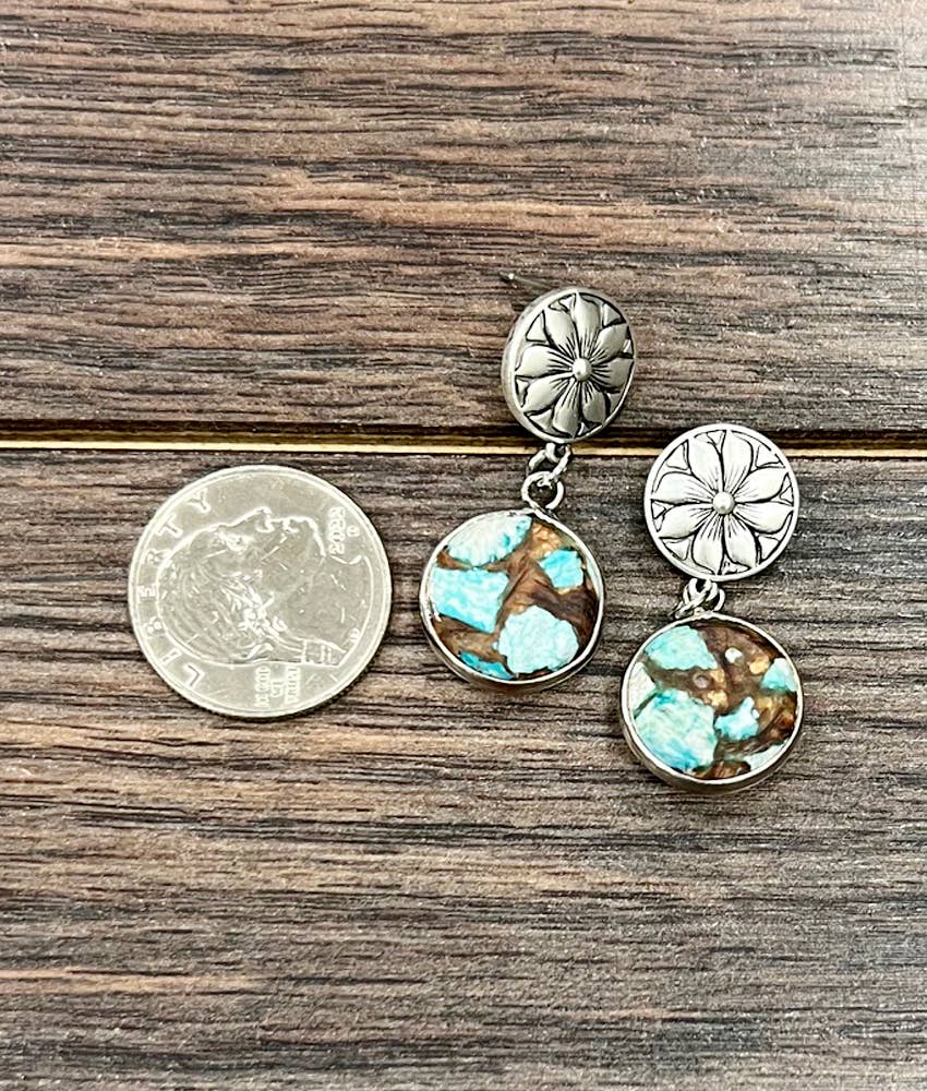 Round Gemstone Post Earrings