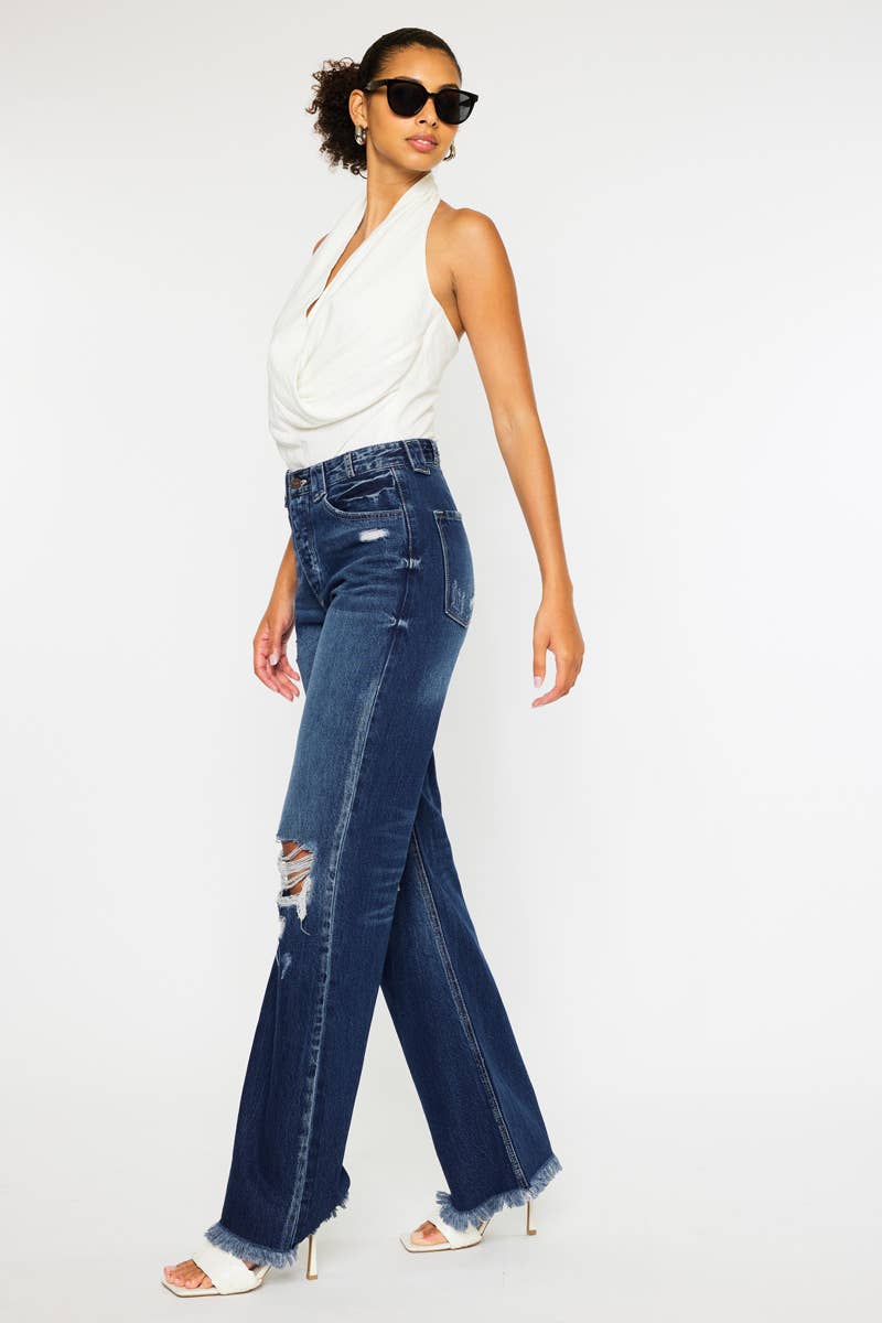90’S ULTRA HIGH RISE FRAY HEM FLARE