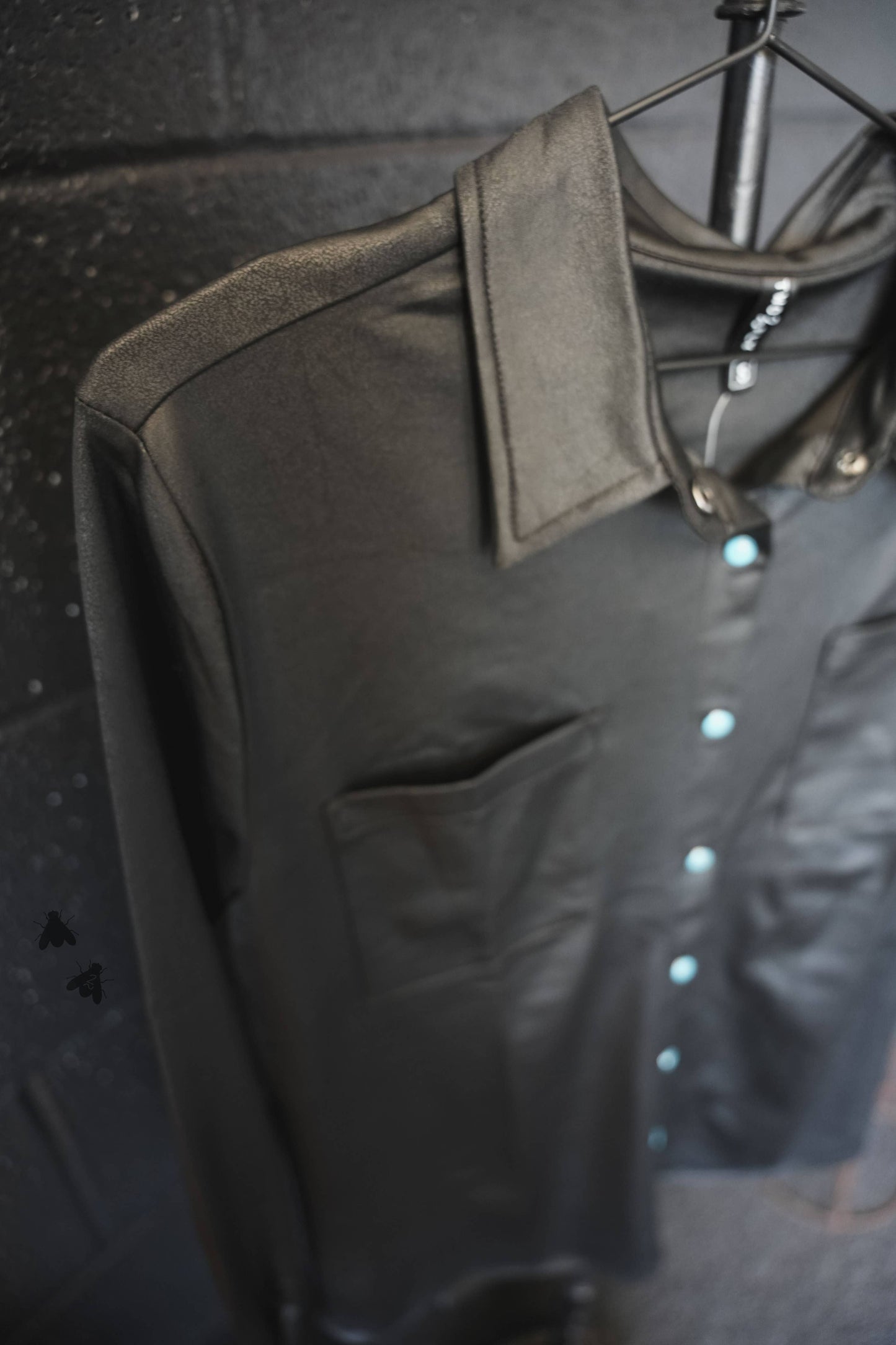 LEATHER LUX * MIDNIGHT button up