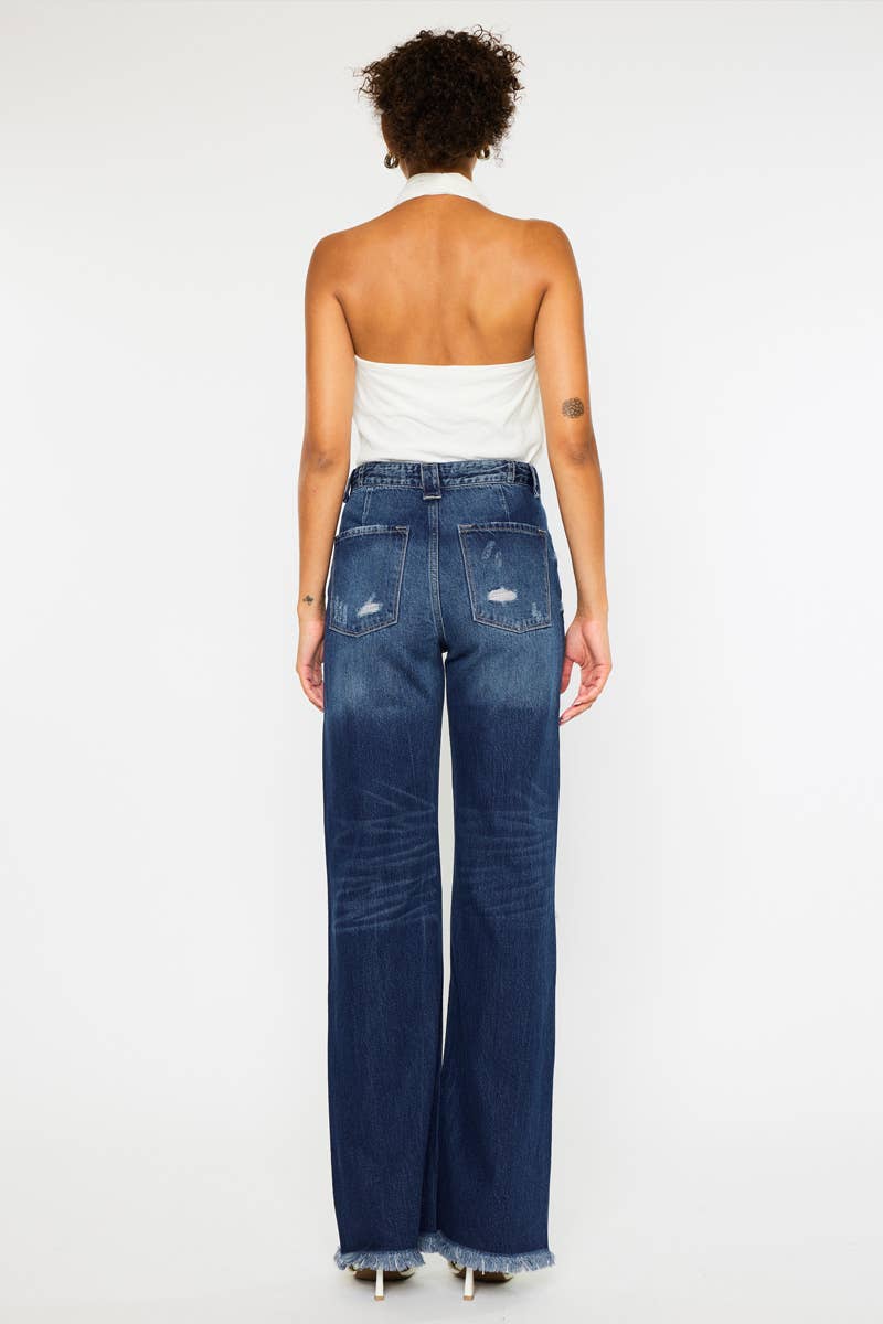 90’S ULTRA HIGH RISE FRAY HEM FLARE