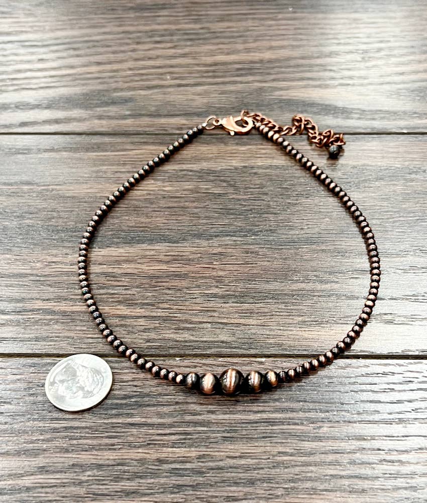 15" Copper Navajo Bead Necklace