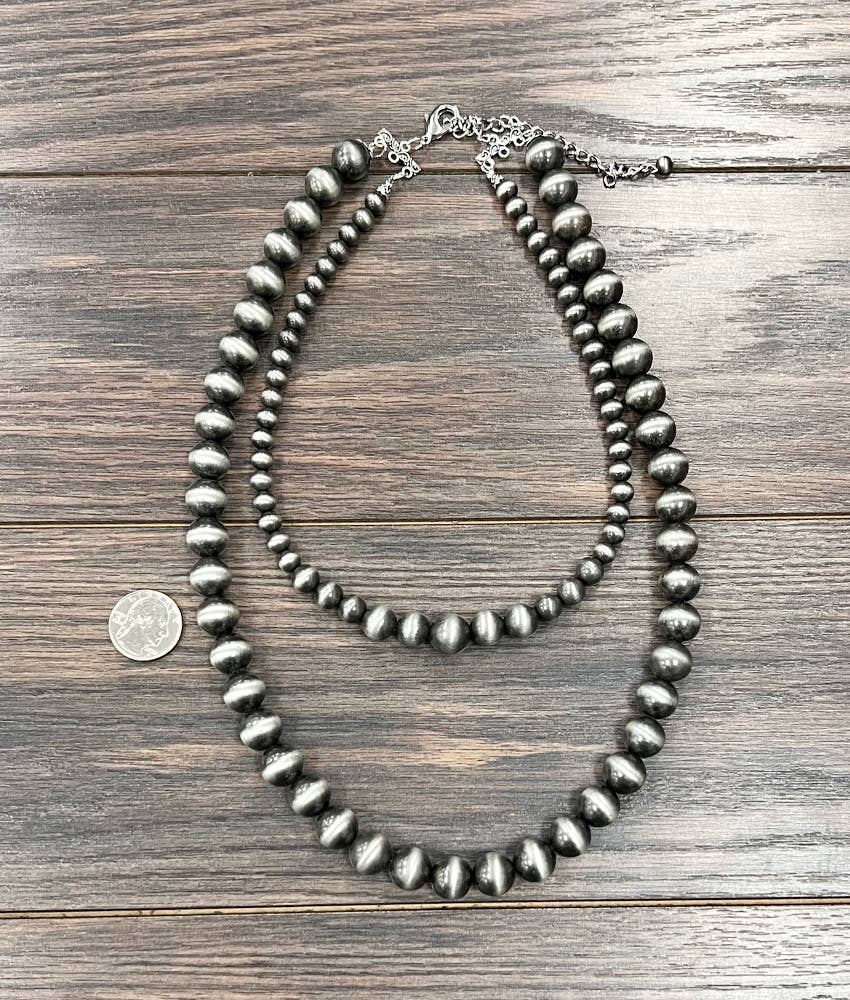 24" 2-strand Big Navajo Bead Necklace