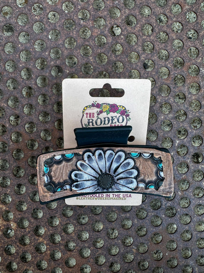 Leather Hair clip Gerbera Cowgirl Rodeo Western Cowboy