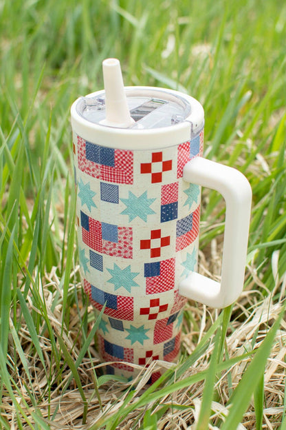 Patriotic Patchwork 40oz Water Tank Tumbler