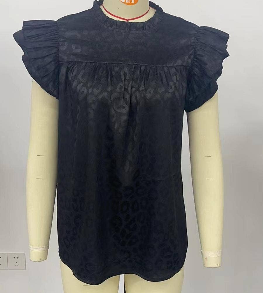 Cheetah ruffle top