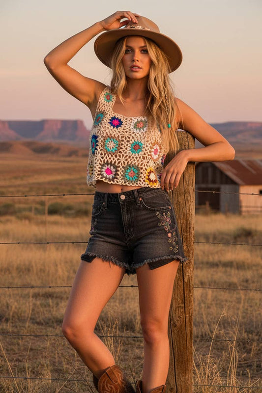 Multi Color Crochet Top