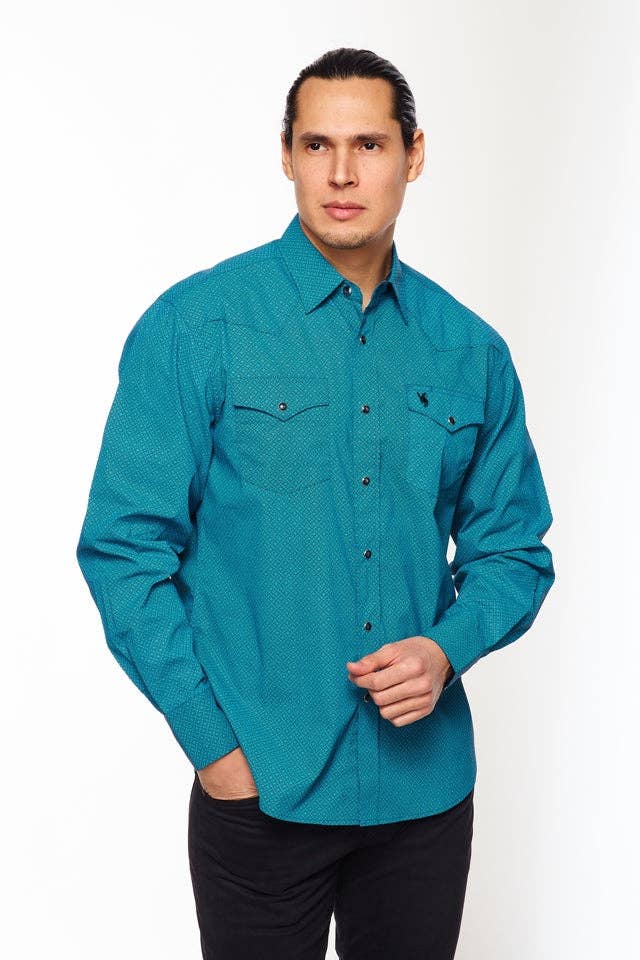 Men's Western Button-Down Shirts Regular Fit Printed Shirt