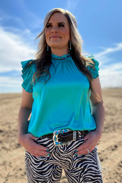 Babydoll Top Turquoise