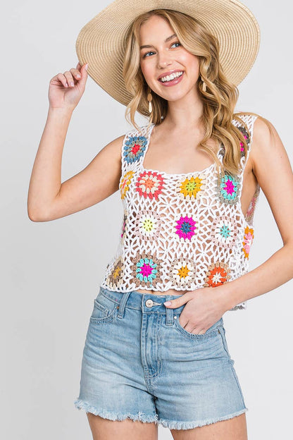 Multi Color Crochet Top