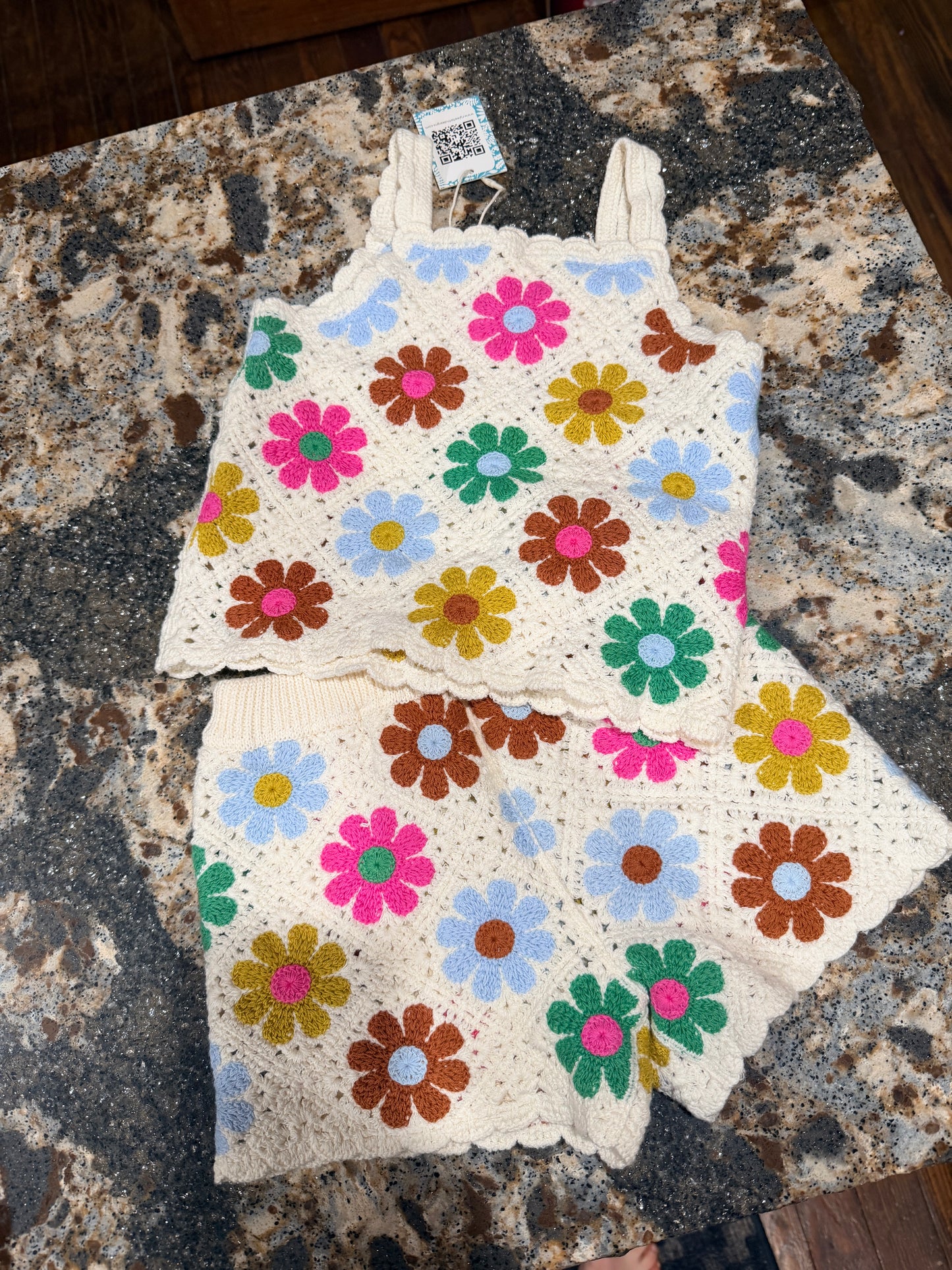 Crochet Floral Girl Set