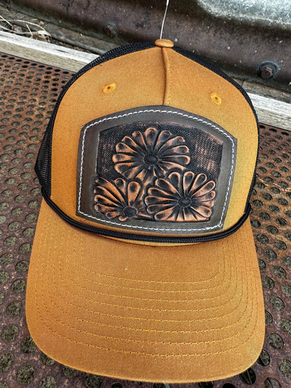 Hand tooled Floral Cap Cowgirl Rodeo Western Cowboy