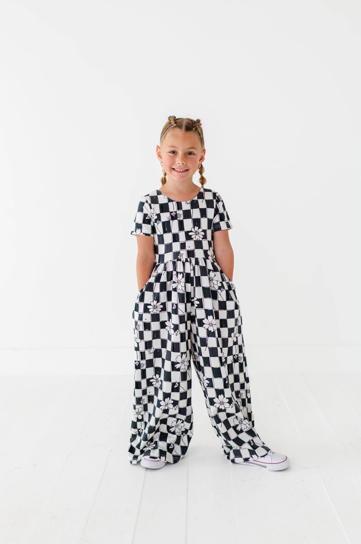 Floral Check Romper