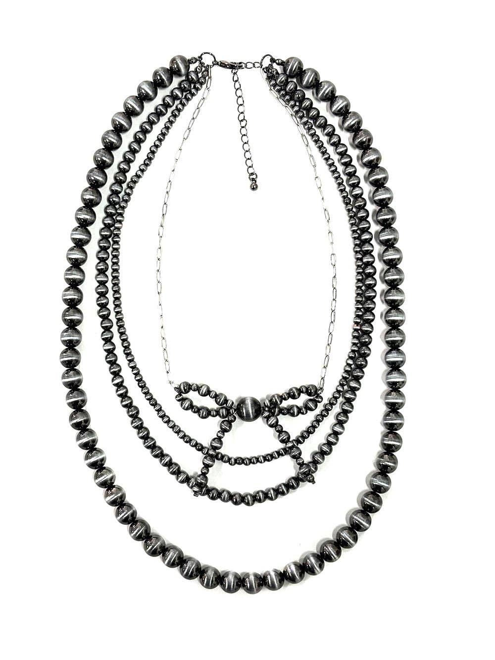Western 4 Layered Navajo Pearl Ribbon Necklace