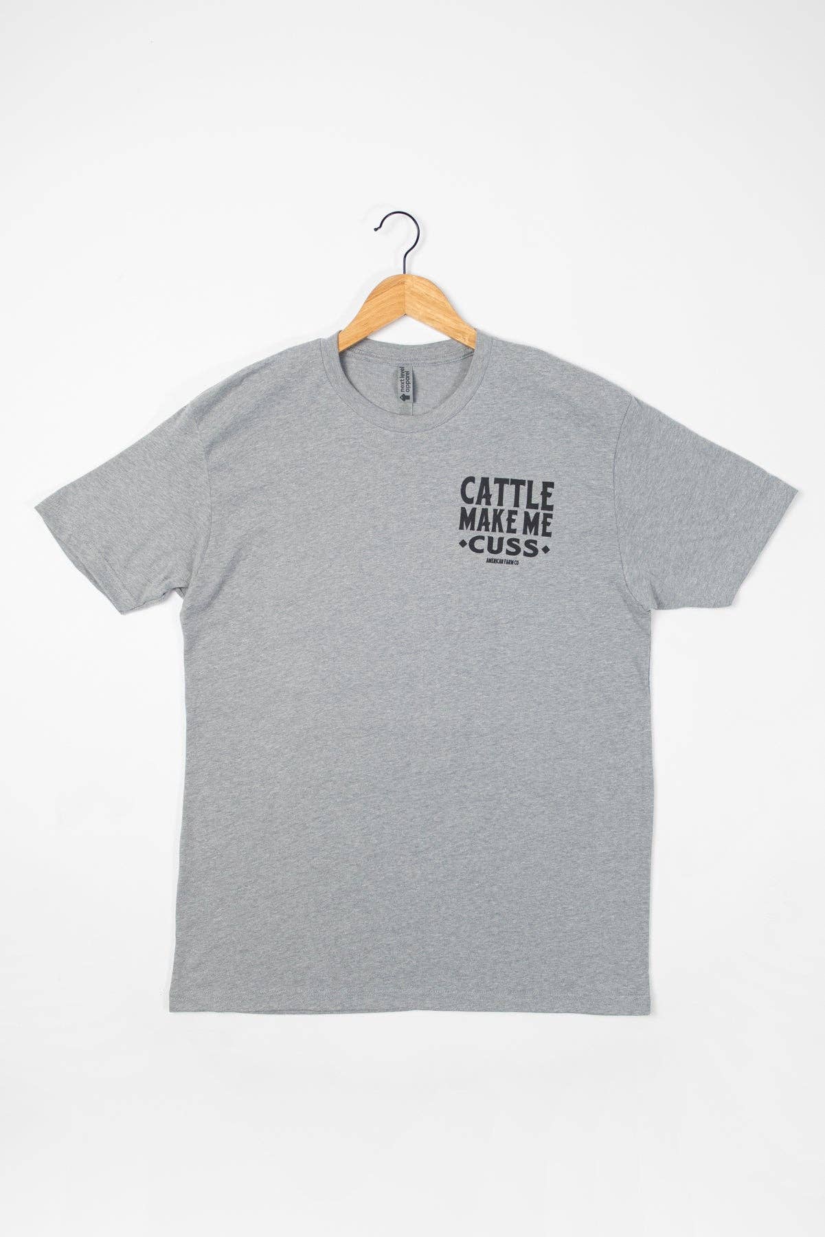 Western 'Cattle Make Me Cuss' Grey Graphic Tee