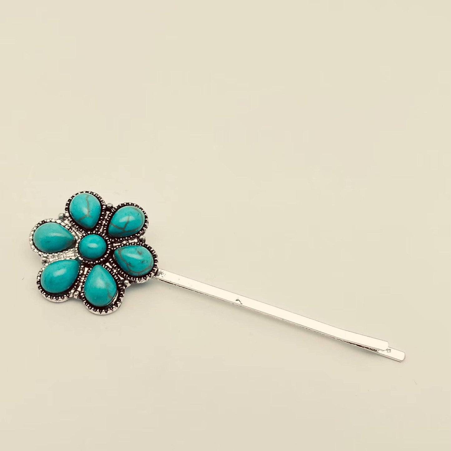 Western Style Vintage Turquoise Hairpin Hair Clip