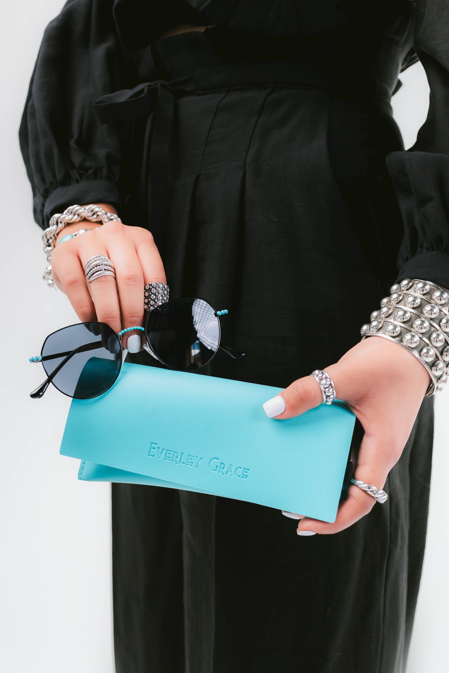 OCTAGON TURQUOISE SUNGLASSES