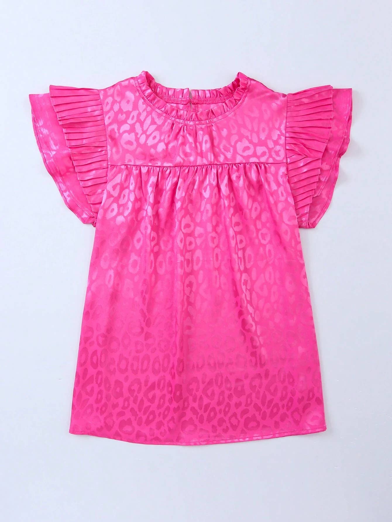 Cheetah ruffle top