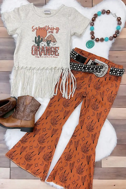 SUNSET COUNTRY PRINTED BOOTCUT DENIM PANTS