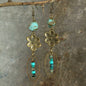 Bohemian Stone & Flower Drop Earrings