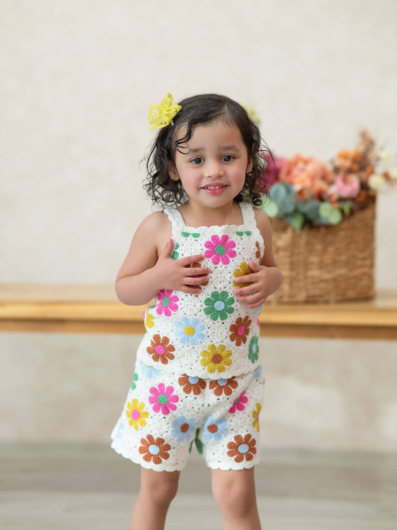 Crochet Floral Girl Set