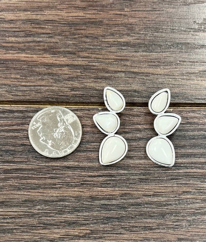 White Turquoise Stud Earrings