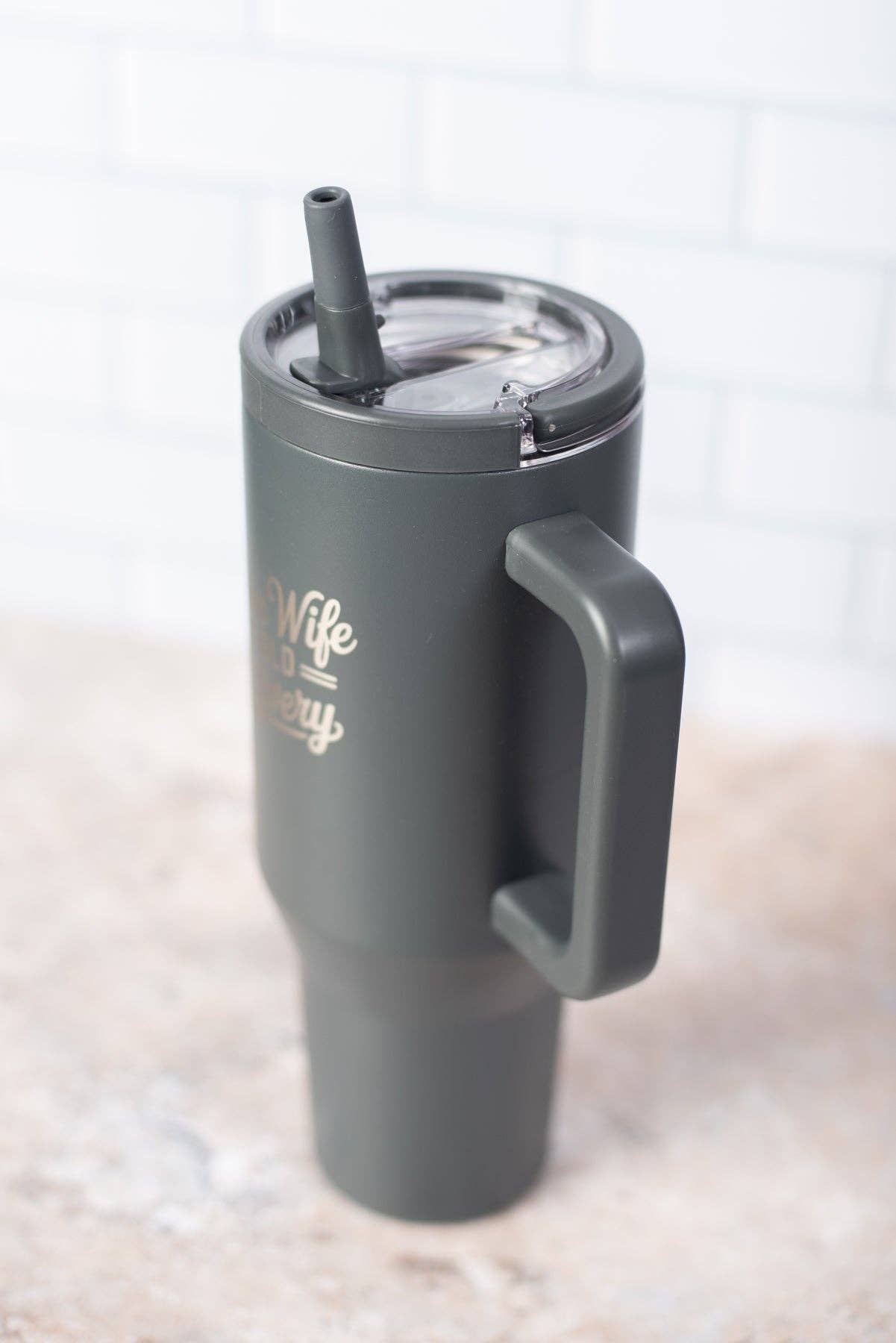 'Farm Wife Field Delivery' Water Tank Tumbler - Charcoal