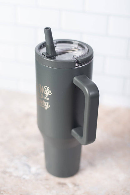 'Farm Wife Field Delivery' Water Tank Tumbler - Charcoal