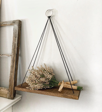 Hanging rope shelf