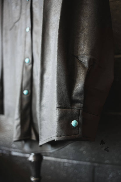 LEATHER LUX * MIDNIGHT button up