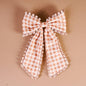 Fancy Frills Hair Bow-Maple Gingham