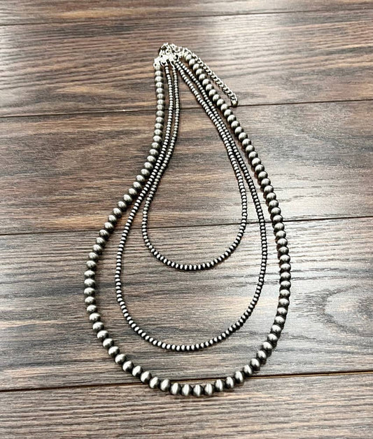 30-inch 3-strand Navajo Bead Necklace