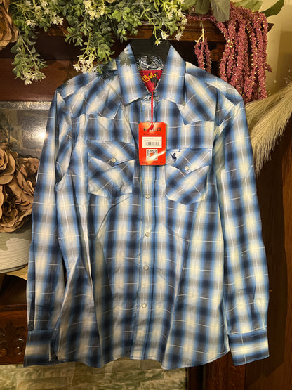 RODEO CLOTHING MEN'S PLAID WESTERN LONG SLEEVE SNAP SHIRTS