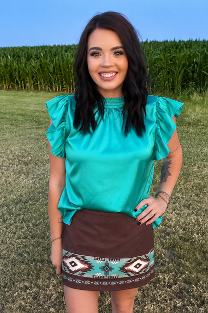 Babydoll Top Turquoise