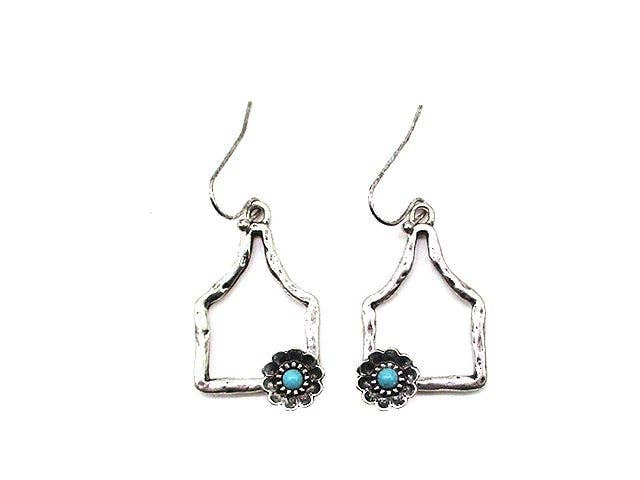 Western Cut Out Cattle Tag Earring