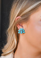 Half Flower Turquoise Post Earring