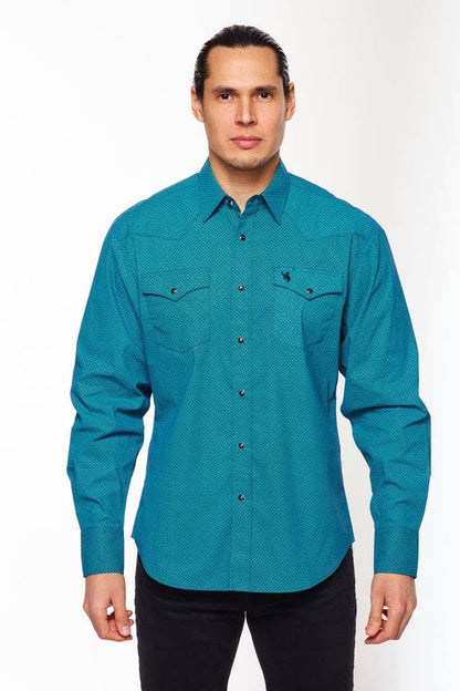 Men's Western Button-Down Shirts Regular Fit Printed Shirt