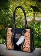 Upcycled Cowhide Tooled Leather Crossbody Shoulder Bag LV 