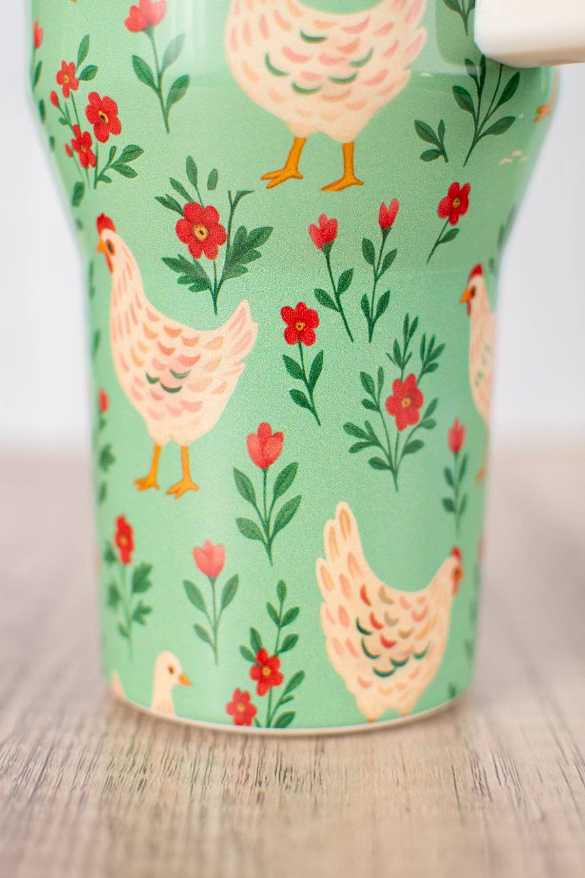 Green Chickens & Blooms 40oz Water Tank Tumbler