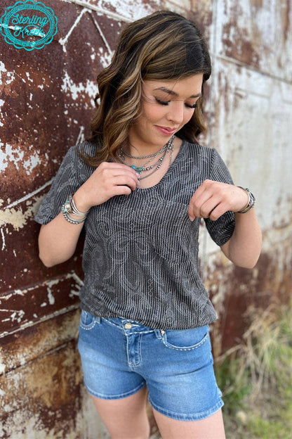 Boot Stitch Rodeo Roundup Top