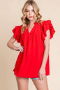 AIRFLOW RUFFLE SLEEVE BLOUSE
