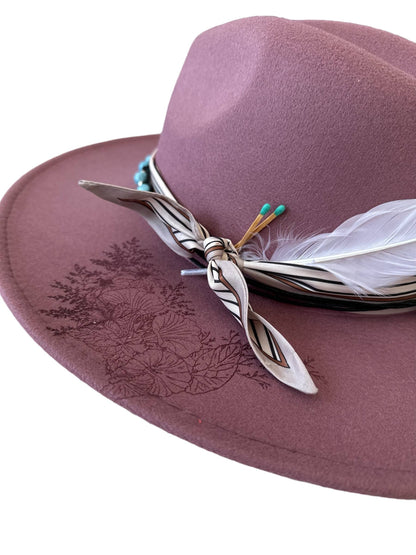 Early Autumn Blooms Burnt Hat Western Cowboy Fall