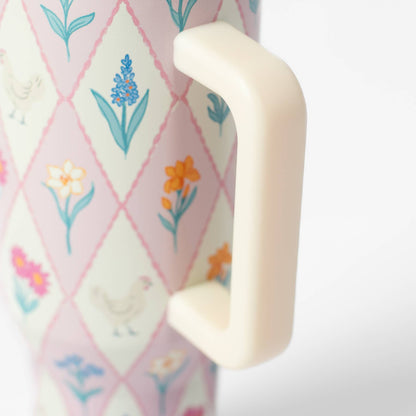 Diamond Floral Chicken 40oz Water Tank Insulated Tumbler
