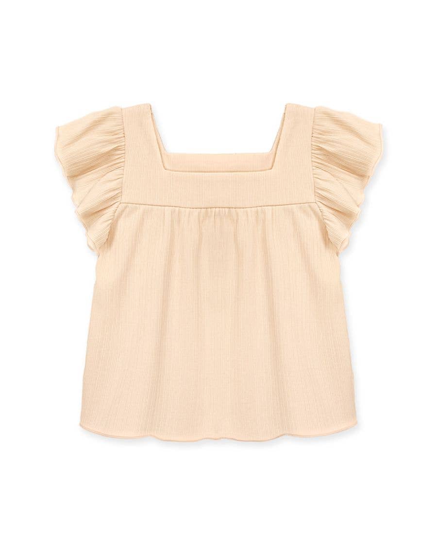 Girl's Ruffle Sleeve with Square Neck