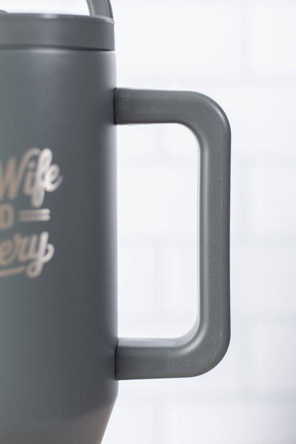 'Farm Wife Field Delivery' Water Tank Tumbler - Charcoal
